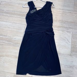 Adriana Papell Evening Petite size 12P, rushing dress, dark navy